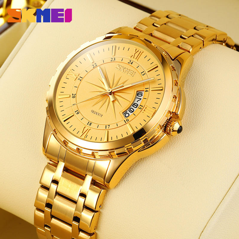 💛 SKMEI 9069 Golden Luxury Men Watch